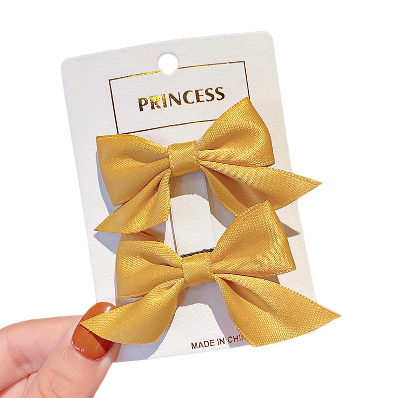 2pcs/set Solid Bow Hair Clips For Girls Sweet Hair Ornament Kids Hairpins Barrettes Hairgrip Children Fashion Hair Accessories