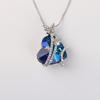 Exquisite Fashion Creative Multicolor Heart Shape Crystal Necklace Colorful Rhinestone Butterfly Ladies Banquet Jewelry Couple