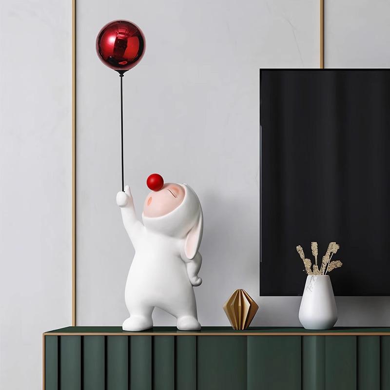 Rabbit Luxury Dual-Sided Balloon Ornaments for TV Cabinet & Living Room