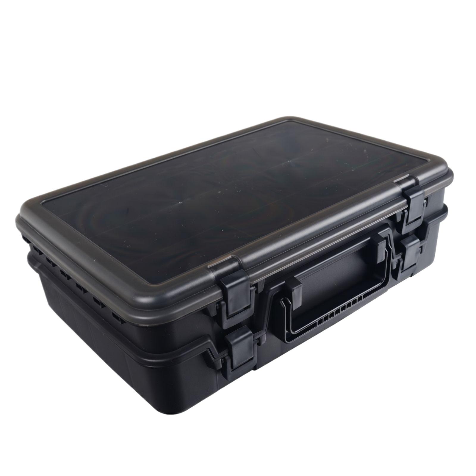 

Double Sided Fishing Box Portable Large Capacity Tackle Storage Organizer one size чёрный
