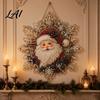 Festive Wall Hanging Ornament Christmas Faux Pearl Painting Suncatcher Kit Acrylic Snowflake Shaped Board with Lace Crystal Beading Craft Set