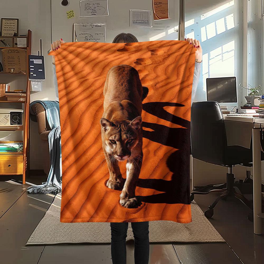 1Pc DuneBeasts Print Flannel Blanket, High quality Comfortable for All Seasons, Home Decor, Warmth and Comfort, Perfect for Christmas Gifts