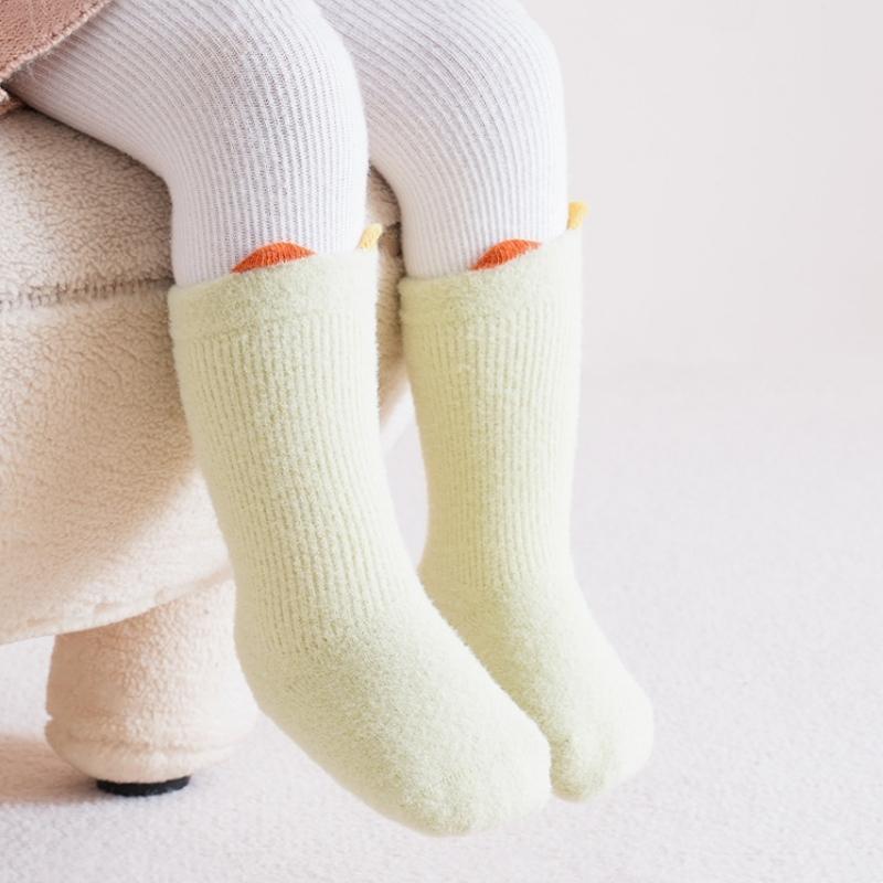 Baby Thickened Terry Socks For Girls Boys  Autumn Winter Newborn Warm Boneless Sock Cute Ear Candy Color Stockings 0-5Years