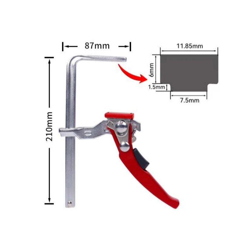 1PCS Alloy Steel Quick Ratchet Track Saw Guide Rail Clamp for MFT Table Guide Rail System Woodworking Clamp