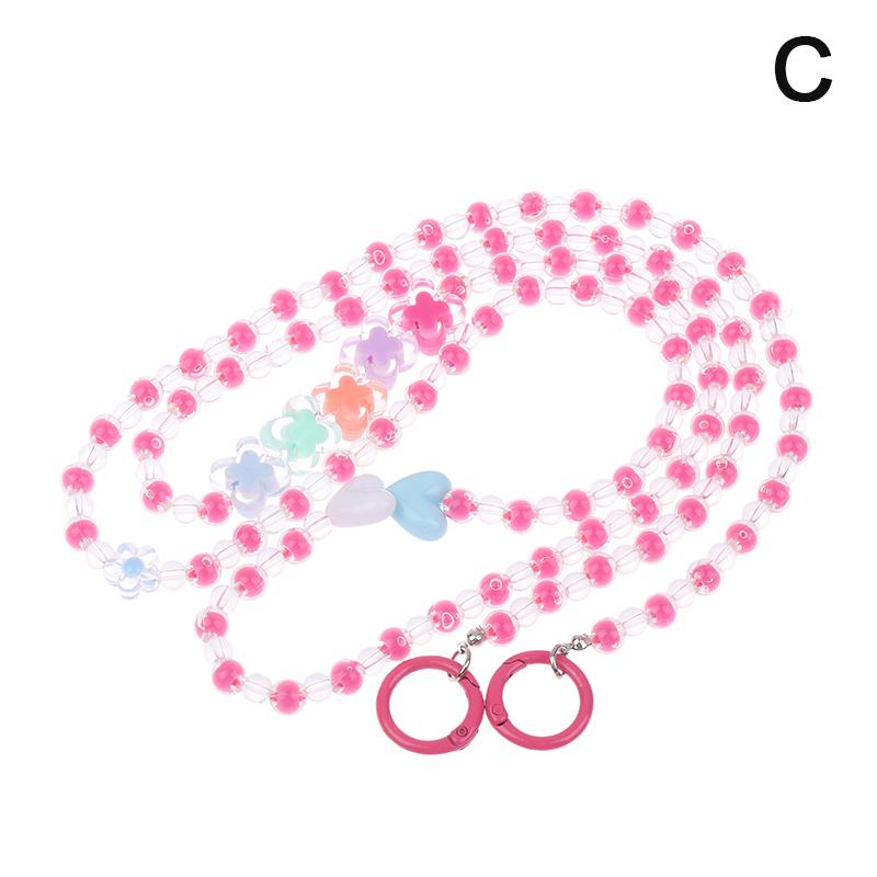 1.2M Crossbody Long Colorful  Beaded Mobile Phone Hanging Chain Mobile Phone Case Lanyard Travel Climbing Rope For Phone
