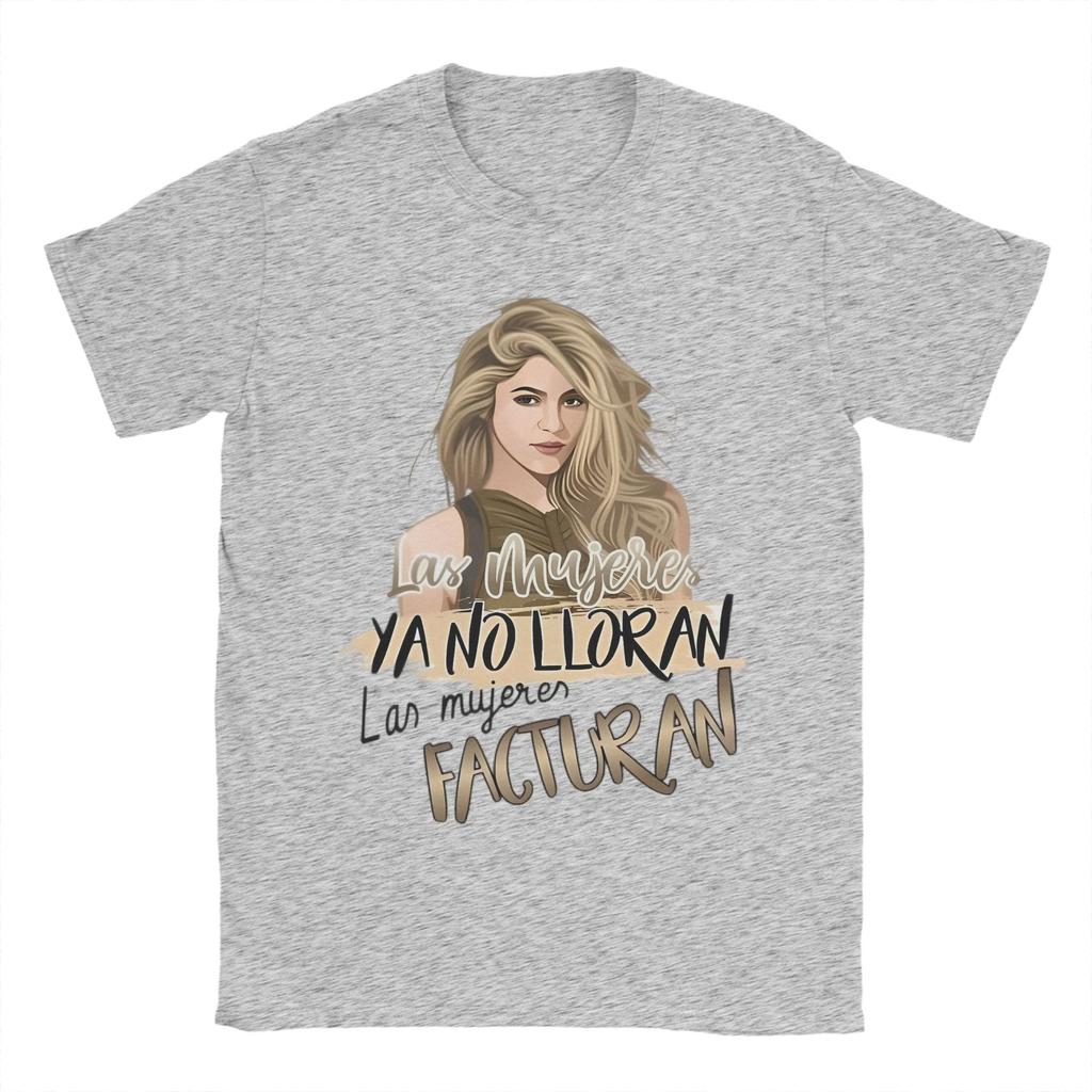 Herren Shakira Las Mujeres Ya No Lloran T-Shirt 100% Baumwolle Tops Vintage Kurzarm Rundhals T-Shirts Bedruckte T-Shirts