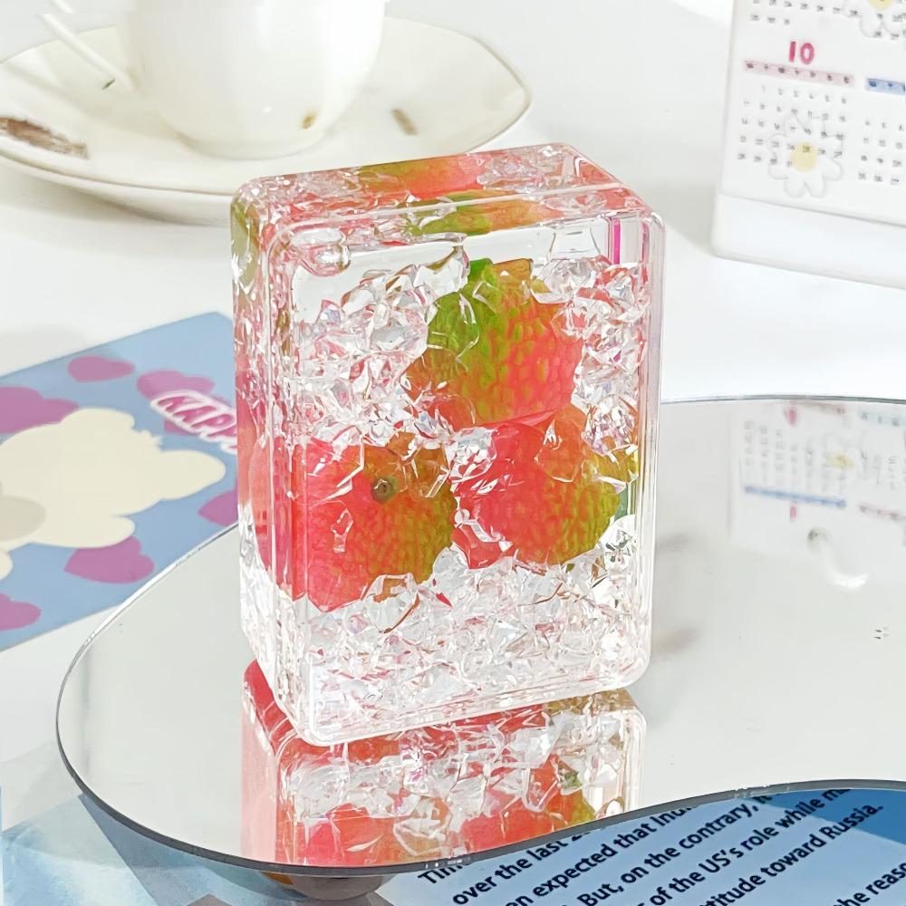Transparent Acrylic Ornament Rectangular Oil Flowing Sand Ornament Fruit Sand Ornament  Home Decor