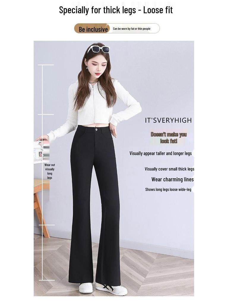 High Waist Slimming Micro Flare Pants Suit 2025 - Petite Elastic Casual Slim Fit for Spring/Autumn