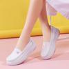 Damer Massasje Innersåle Ekte Lær Hul Pustende Sklisikker Svingesko Plattform Sykepleier Arbeidssko