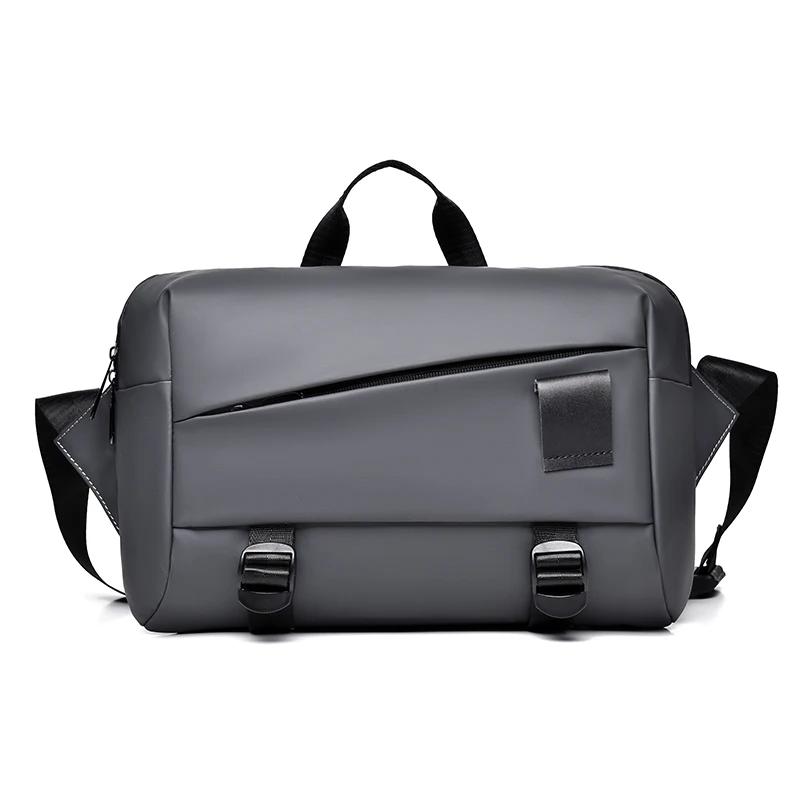 

Высококачественная трендовая мужская сумка кросс-боди для iPad, на молнии, водонепроницаемая, дизайнерская, нагрудная сумка, повседневная спортивная сумка-слинг через плечо для велоспорта серый