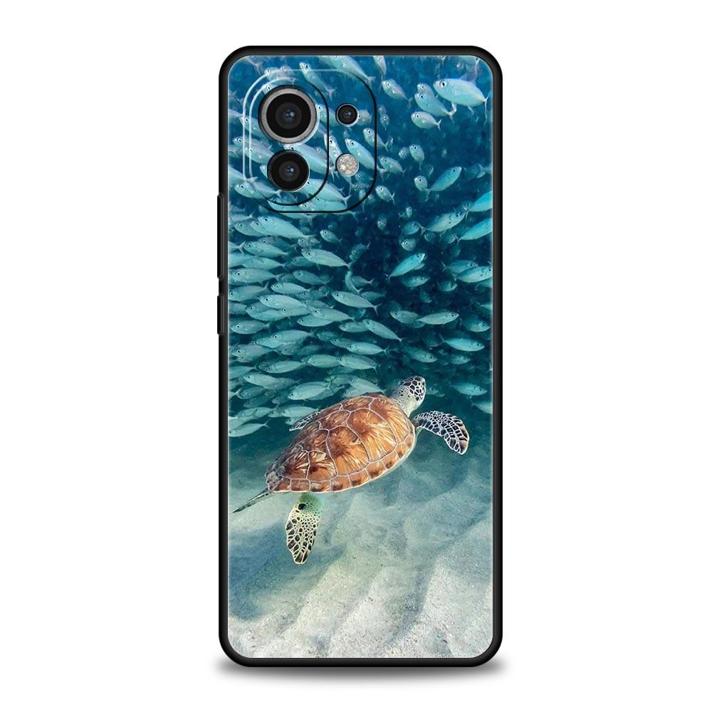 lovely Cartoon sea turtle ocean blue Case For Xiaomi 14 13T 12T Pro 12 13 11 Ultra Mi Note 10 Lite 10T 5G Pro 11T 11i 9T Cover