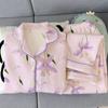 Middle-aged mother's new pajamas for women's autumn and winter air cotton interlayer thickened warm loungewear set