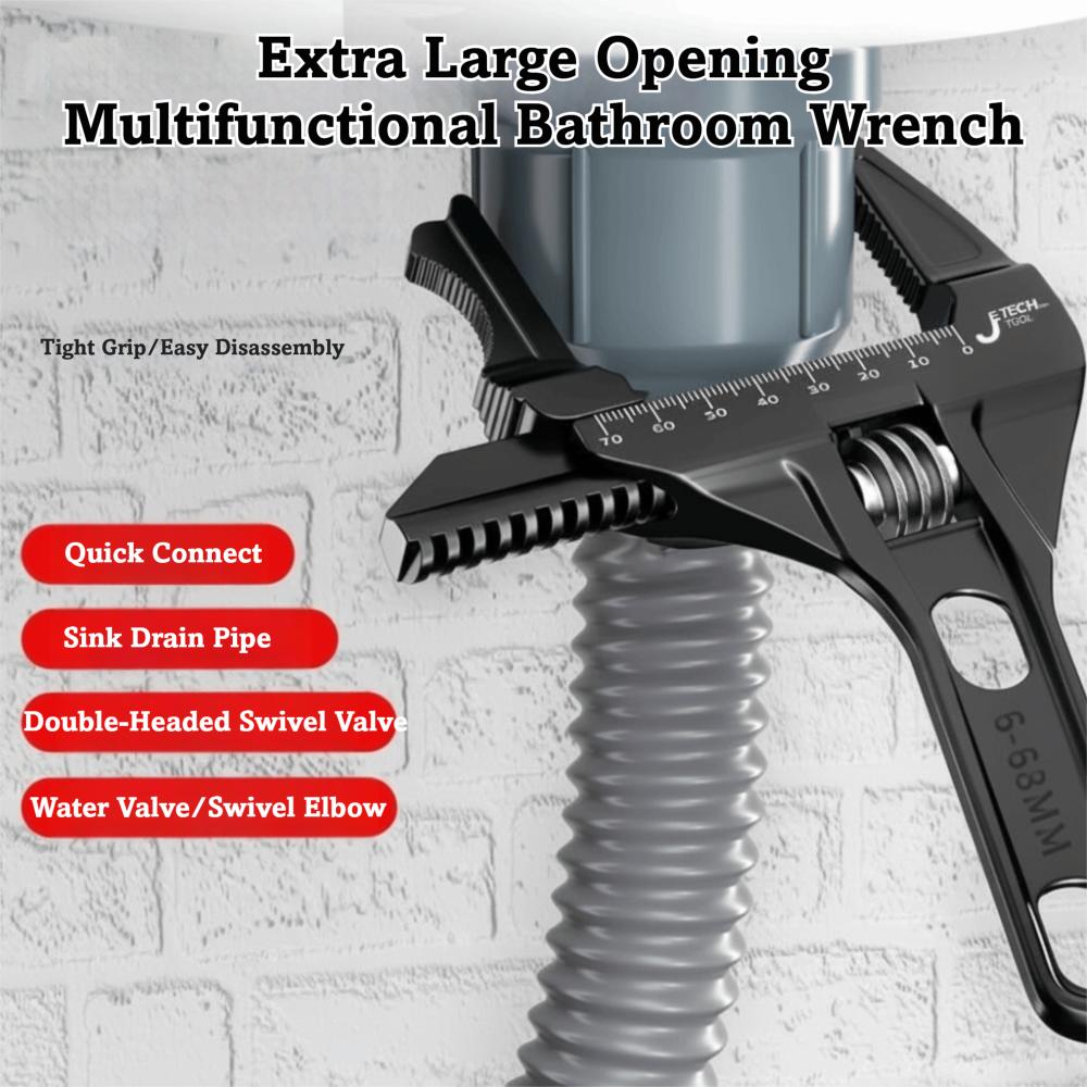 6-68mm Adjustable Short Handle Wrench Multi-Functional Plumbing Wrench Bathroom Wrench For Sink