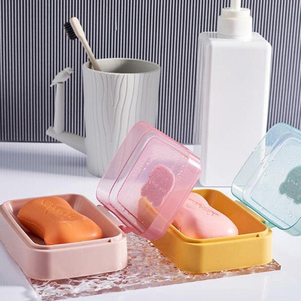 Plastic Clamshell Soap Box Cartoon Soap Container Soap Dish Soap Dish with Lid  for Home