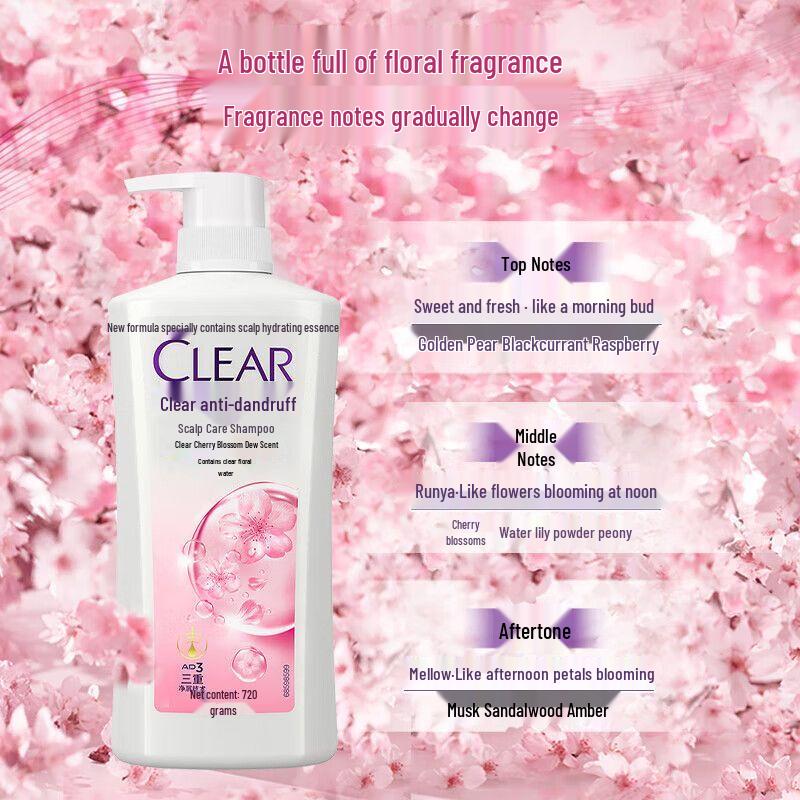 Clear Women's Anti-Dandruff Shampoo, Cherry Blossom Scent