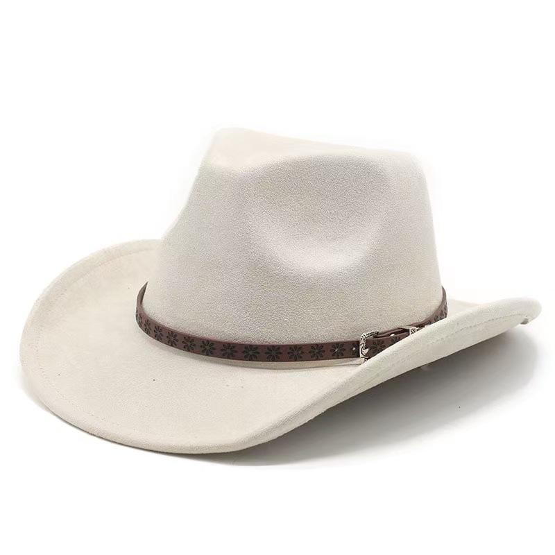 JYL TS DIY Замшевая ковбойская шляпа Уникальная лента Шляпа для верховой езды Замшевая ткань milky_M(56-58cm） мясо коричневый