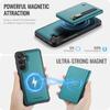 For Samsung Galaxy S24 Case JEEHOOD J12 Magnetic Detachable Zipper Wallet Kickstand Leather Back Cover Magnetic Case
