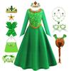 Robe Fiona Halloween Cosplay Shrek Robe Fantaisie Costume Princesse Verte Robe Élégante Enfants Manches Longues Robes Imprimées