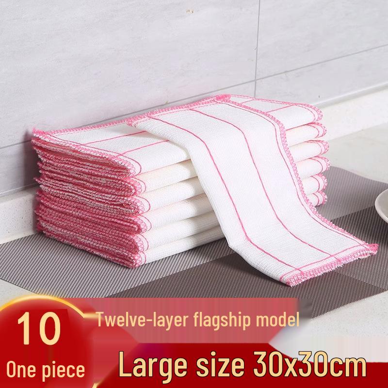 

Non-Stick Oil Kitchen Dishcloth: Absorbent, Lint-Free, Easy-to-Clean Linen Dishwashing Towel for Household Cleaning.