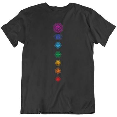 7 Chakras Spiritual Meditation Buddhism Hindu Buddha Zen Om T Shirt Tee Gift New