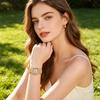 Women's Rhinestone Bracelet Watch Alloy Quartz Wristwatch with Densely Set Crystals, Scratch-resistant Mineral Glass Watch for Office Party Date