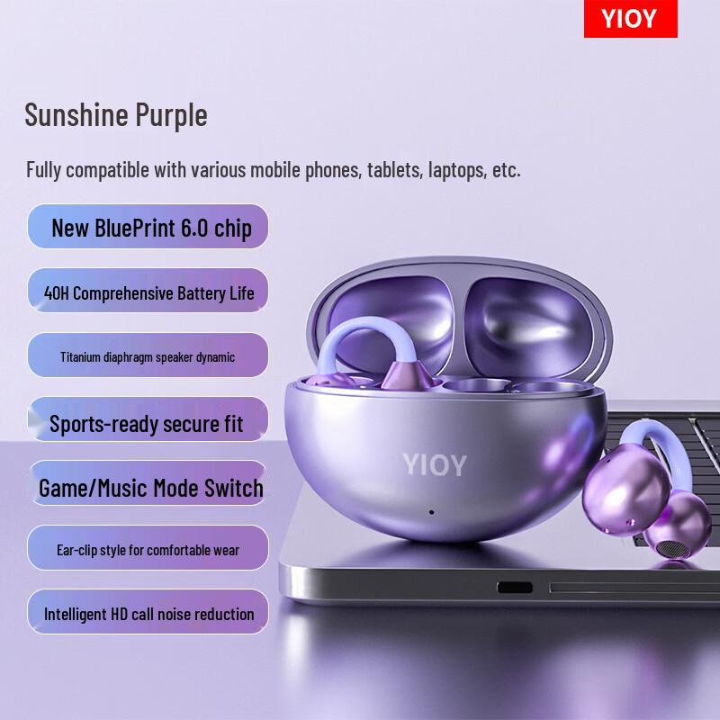 YIOY Z50S Ultra Open-Ear Ear-Clip Bluetooth Headphones