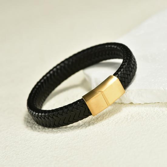 Czerwona skórzana pleciona bransoletka dla mężczyzn – Modny czerwony sznurek, prezent na Rok Benming, Rok Węża.