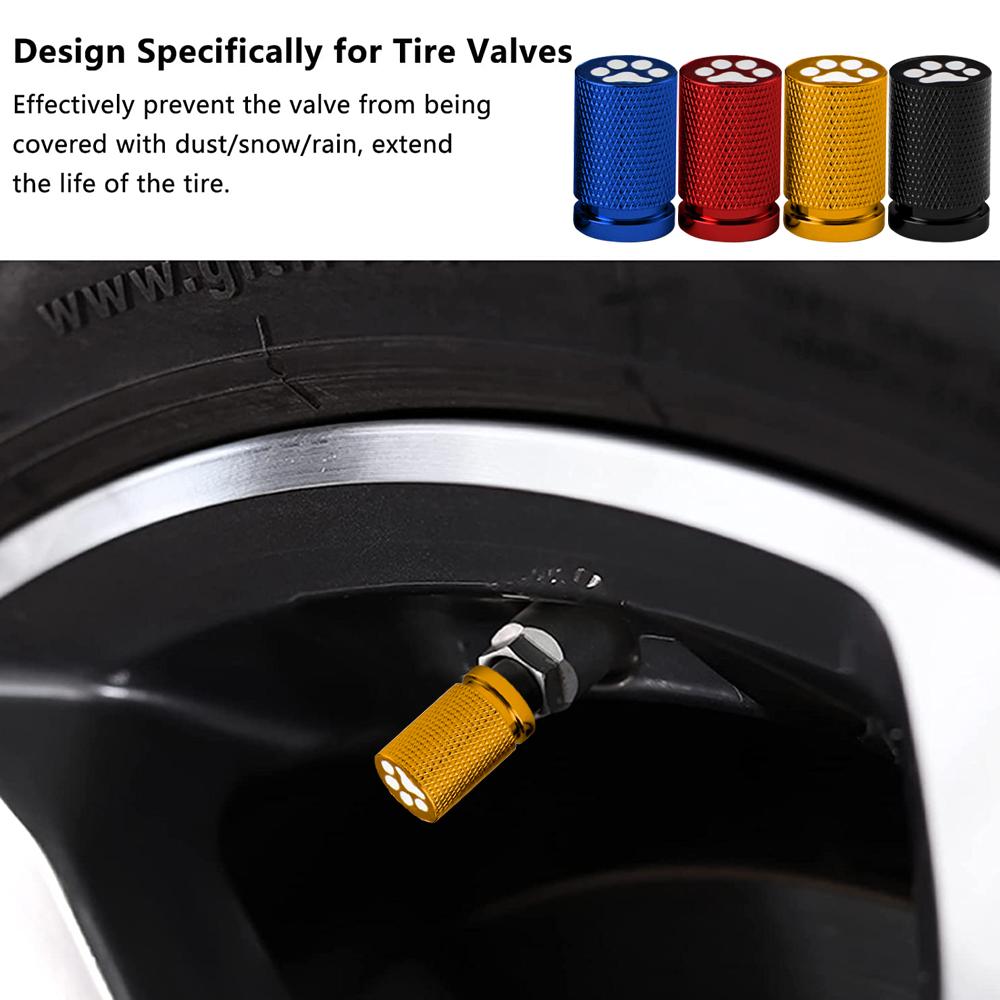 4Pcs Tire Valve Stem Cap Cover - Tire Air Cap Metal with O Rubber Ring Universal for Car Truck Motorcycle Bike Black Valve Stems 1