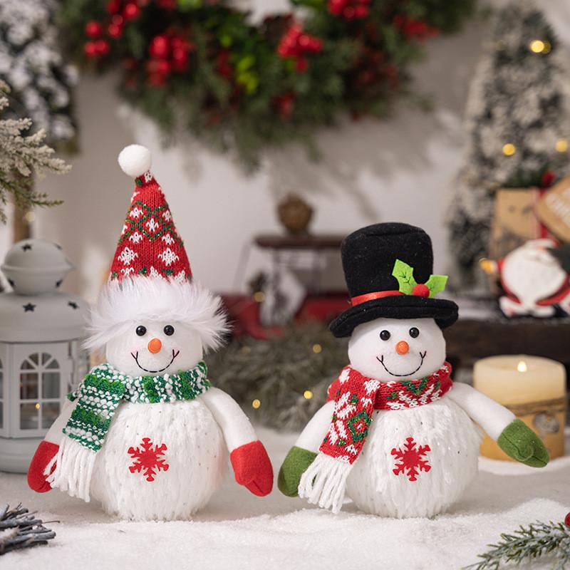 Charming Snowman Plush Figure With Magical Led Lights For Holiday Decoration Gifts And