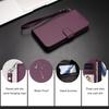For iPhone 15 Pro Max Leather Case Wallet Stand Phone Cover with Wrist Strap