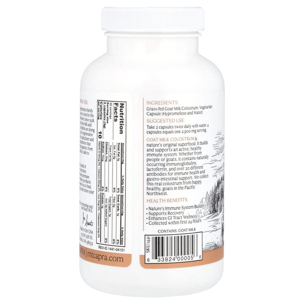 Mt. Capra Goat Colostrum, 120 Capsules