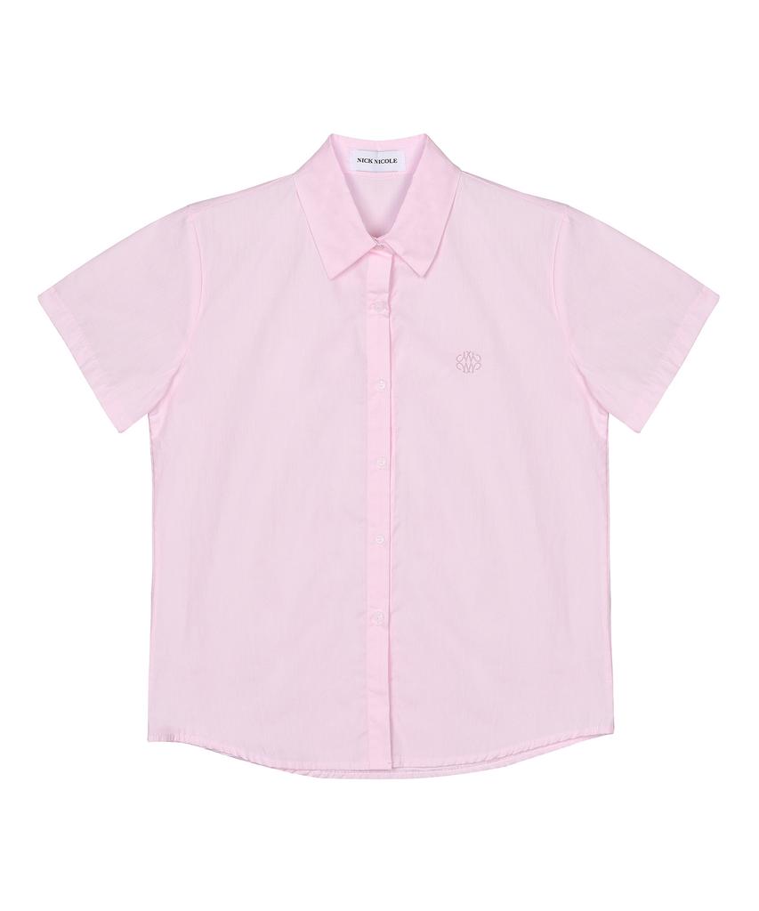 Nigaennikol Standard Collar Half Shirt_Pink