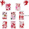 8 Sheets Valentine's Day Heart Window Clings Decorations Removable Vinyl Window Sticker Decals for Home, Office Valentines Party, Wedding,