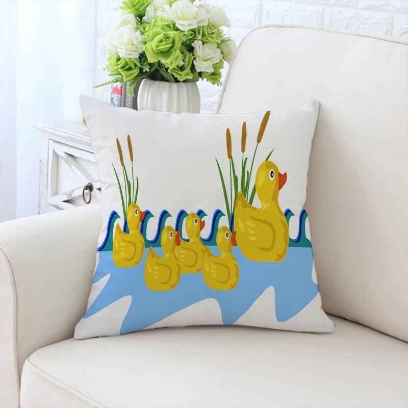 Little Yellow Duck Pattern Pillowcase Car Ornaments Office Living Room Sofa Home Pillowcase