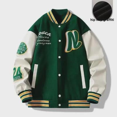 "Trendy Men's Autumn Patchwork Printed Baseball Jacket - Street Style Hong Kong Fashion"
