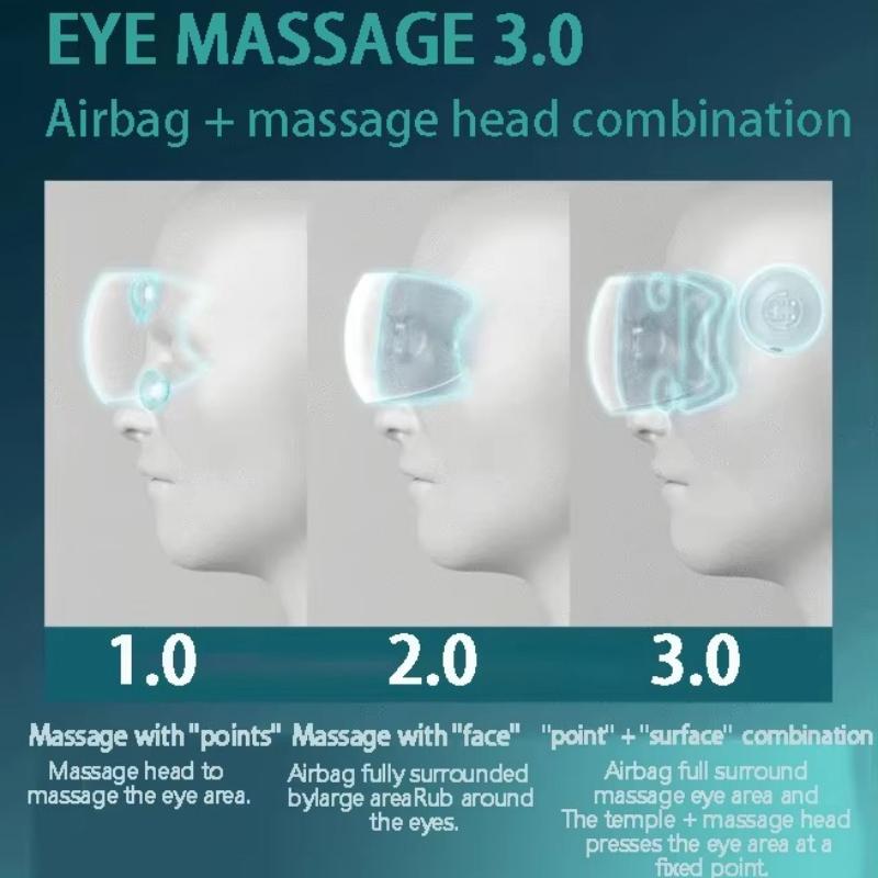 Multifunctional Eye Care Instrument Cold and Hot Eye Mask Smart Air Pressure Vibrating Eye Massager with Heating & Music Relieve Fatigue Promote Sleep