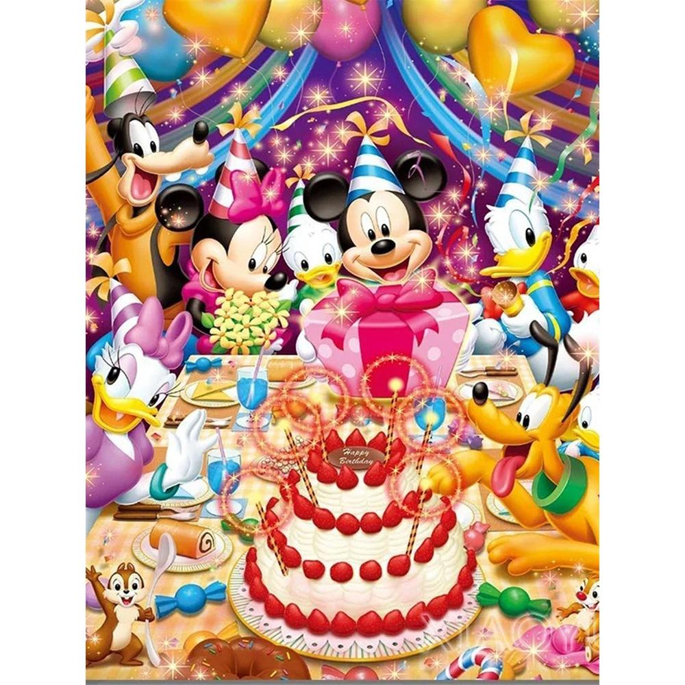 

Disney Diamond Painting Disney Classic Character Birthday Party Mosaic Art DIY Cross Stitch Embroidery Set Full Diamond Home Decor Gif Round 20x30cm