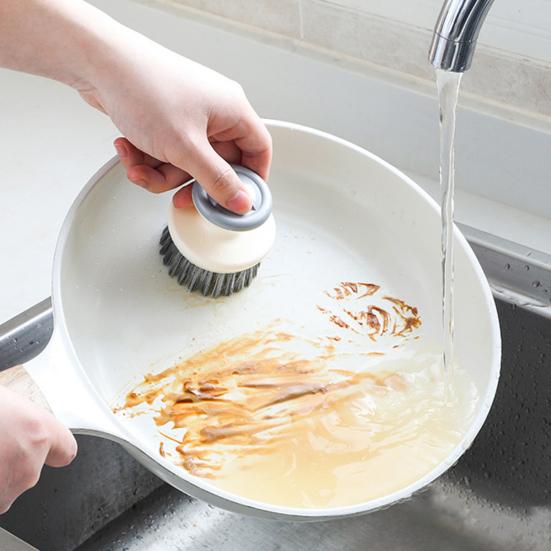 Dish Brush Flexible PP Bristles Ergonomic Handle Oil Proof Stain Removal Small Sink Plate Bowl Pan Scrub Cleaning Scrubber Kitchen Supplies