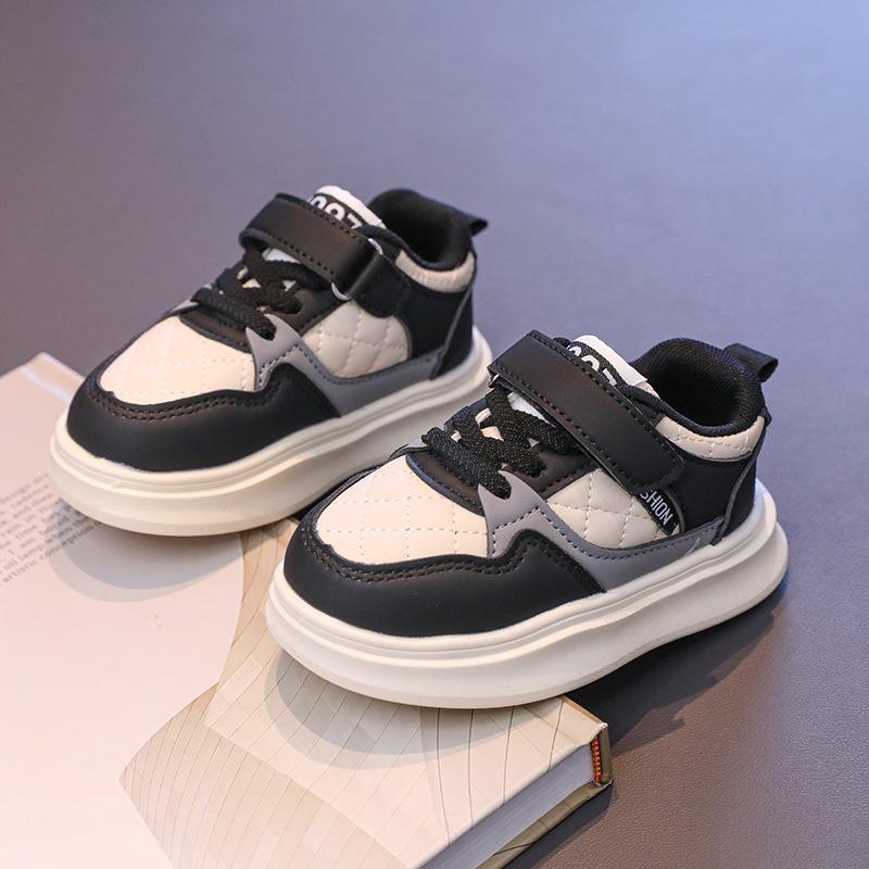 Children's Fashionable Two-Tone Sneakers for Spring and Summer, Boys' Leather Casual Shoes, Girls' Running Shoes