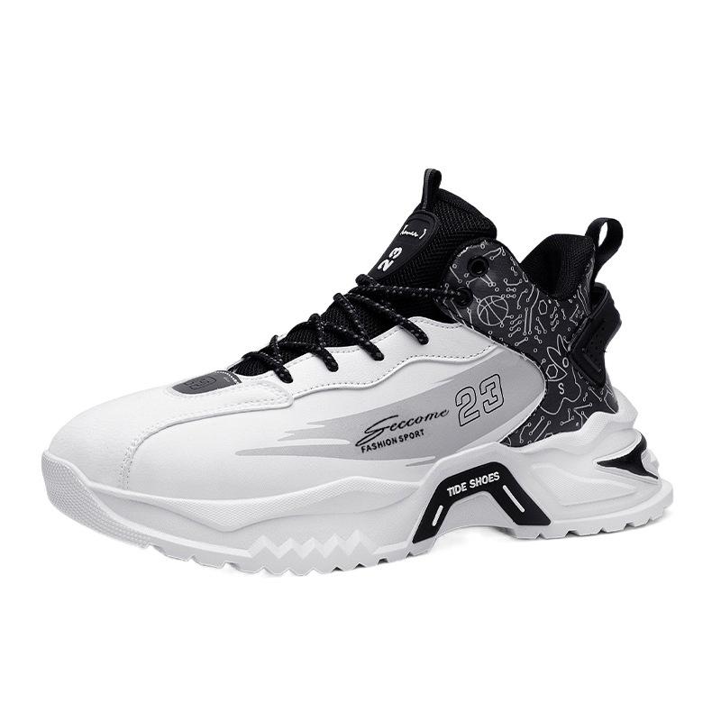 Höst och vinter utrikeshandel stor storlek nya varma läder pappa skor tjock sula stötdämpning halkfri sport löparskor trendiga skor