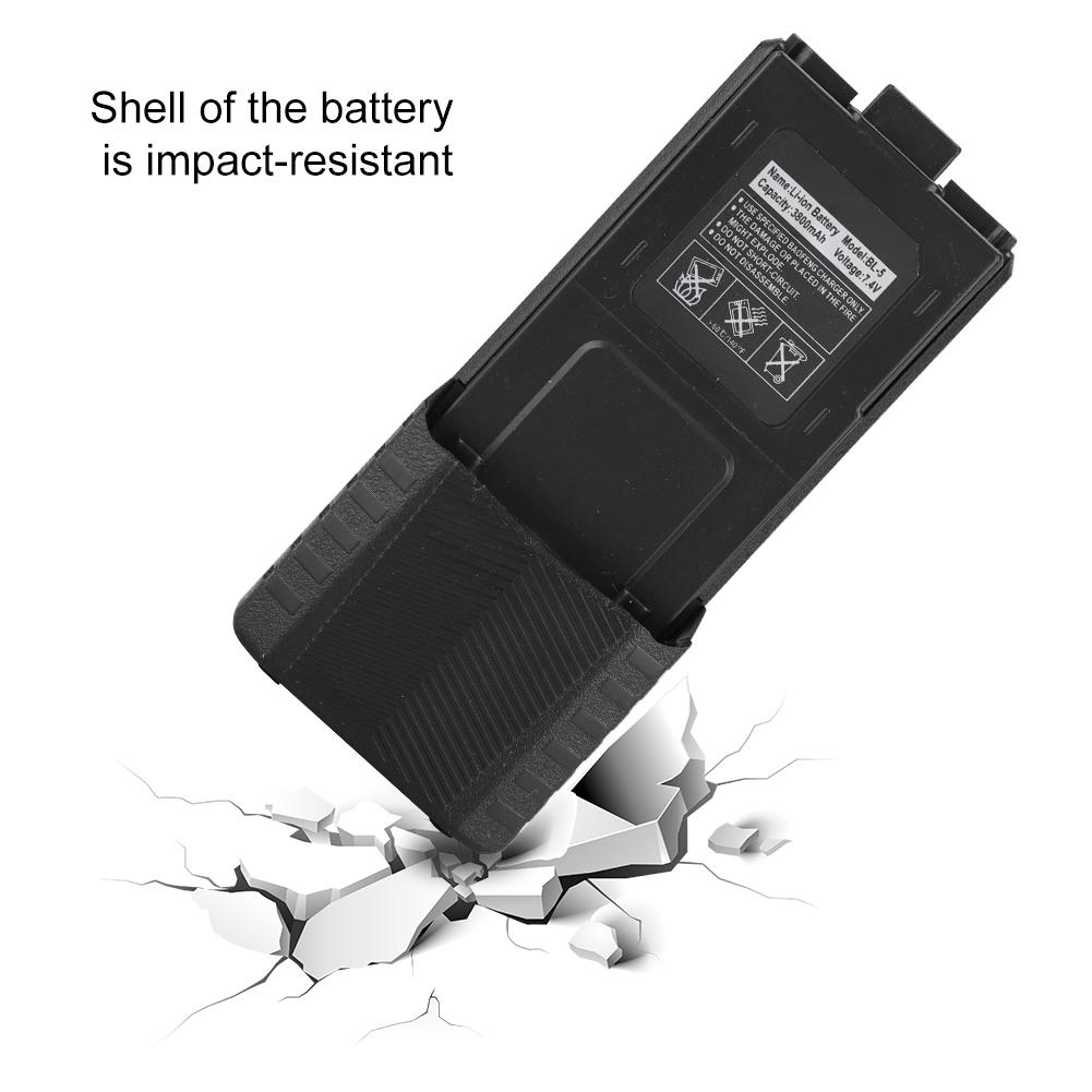 7.4V 3800mAh Li ion Battery For   UV 5R BL-5L UV 5R Series Two Way Radio(Black)