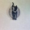 Stylish Cat Wall Clock, Cat 2, Vintage Wood Grain Analog Wall Clock, Silent Clock, Wall Decor, Bedroom, Home, Room Decor
