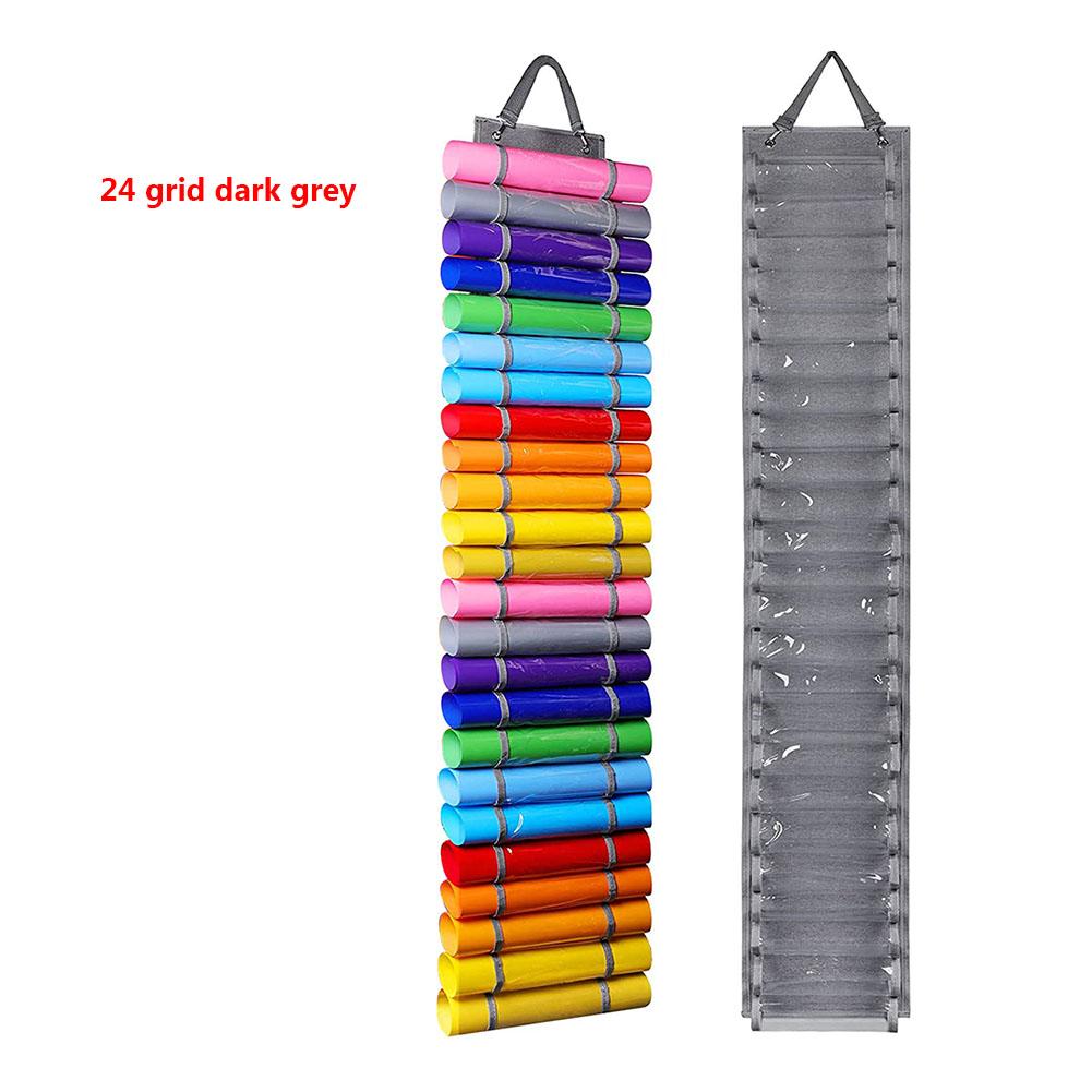 Vinyl Roll Holder 24 Compartments Craft Vinyl Organizer Storage Rack Wall Mount Craft Room Vinyl Organizer Hanging Pocket Bag