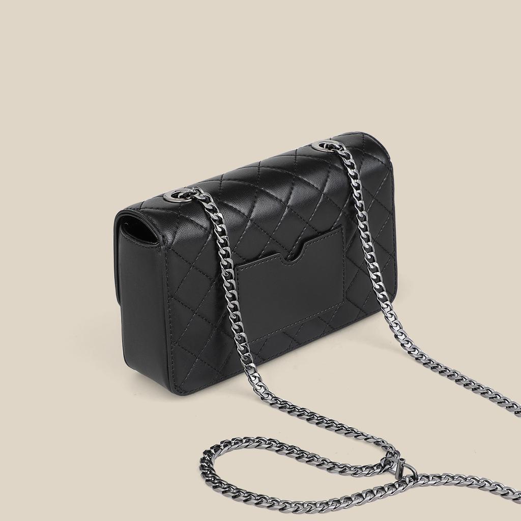 Bag Women'S Leather Women'S Bag Rhombus Chain Bag Temperament Advanced Sense Crossbody Small Square Bag