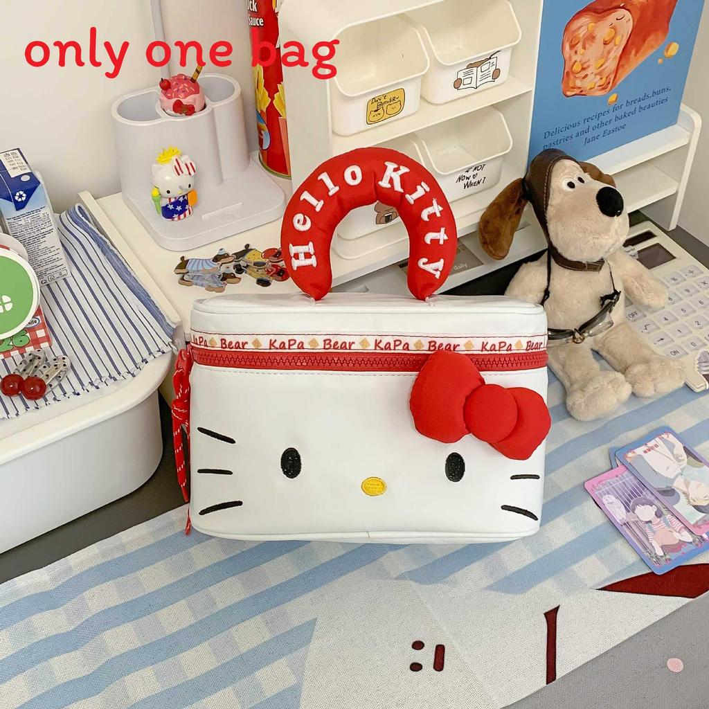 Hello Kitty Cartoon Pu Makeup Bag With Large Capacity For Daily Use