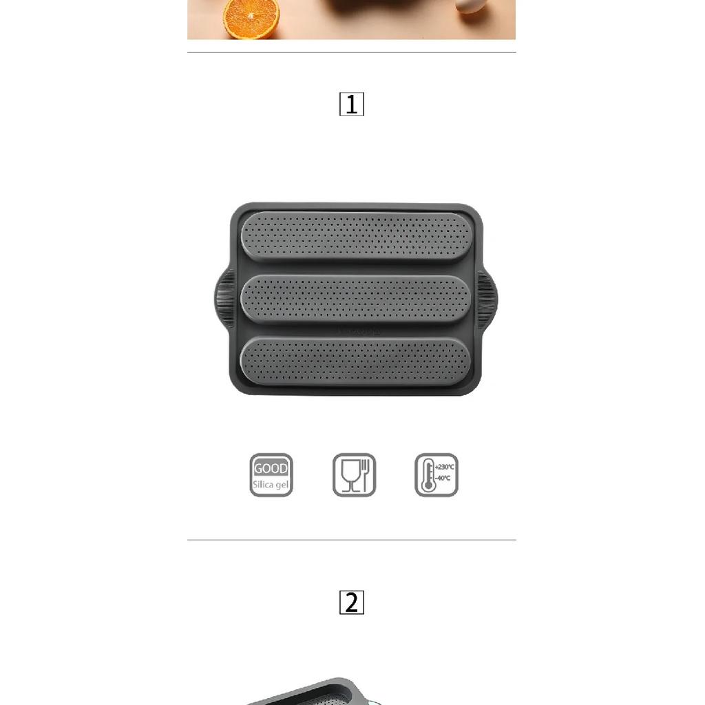 Baking Mold Restaurant Bread Food Mould Grade Baguette Bake Tray Silicone Anti-scalding Non-stick Oven Tool Kitchen Accessories
