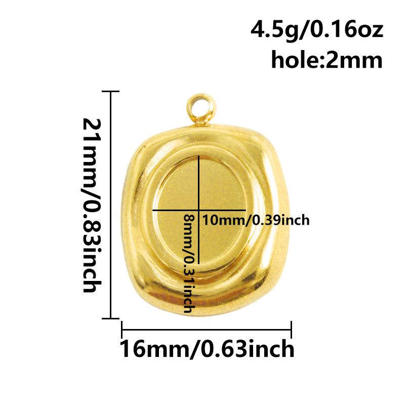 6 Stück Herz Quadrat Wassertropfen Oval Cabochon Basis Fassung Anhänger Edelstahl Charms Für Schmuckherstellung Großhandel DIY Materialien