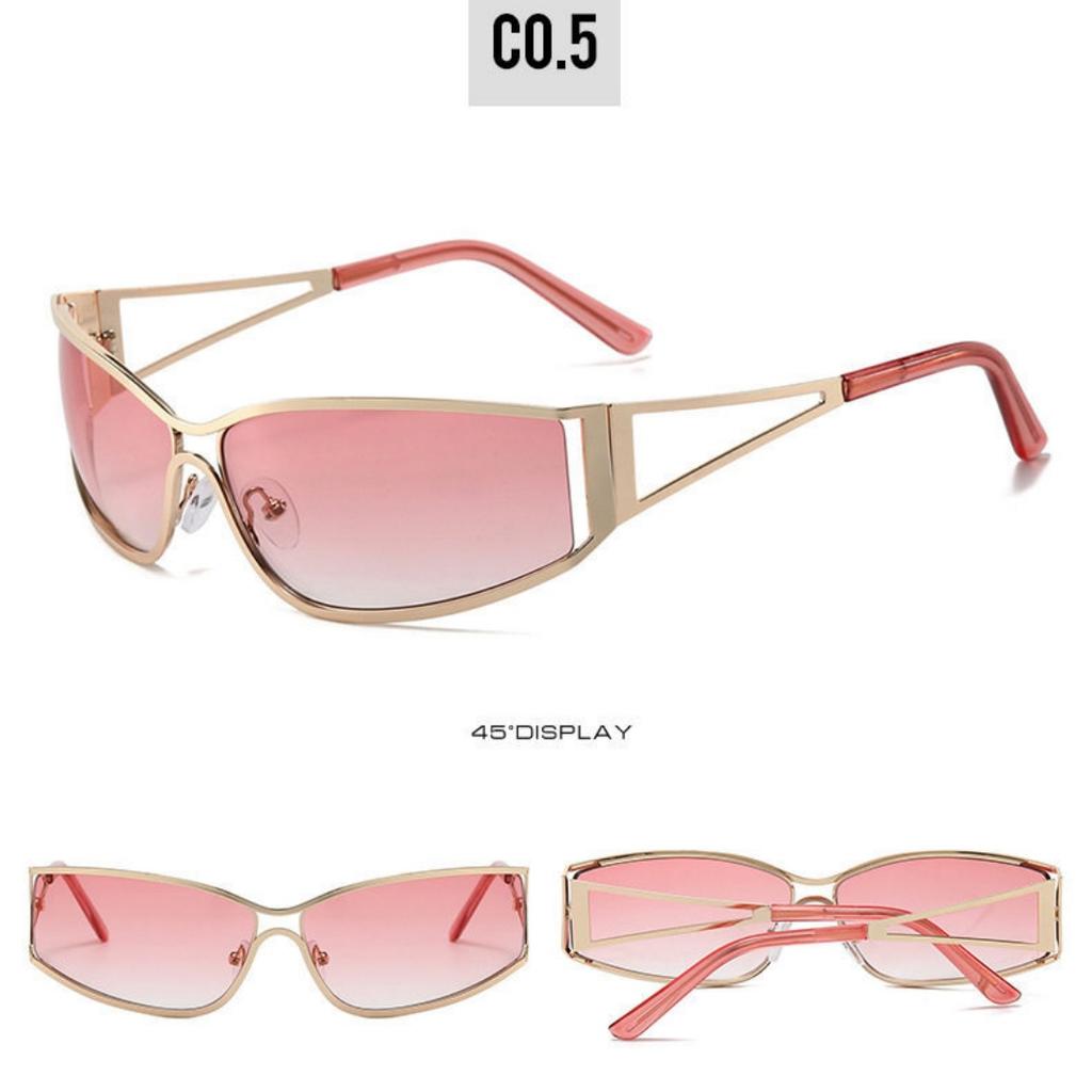 Y2K Hollow Out Sunglasses Women Vintage Rimless Metal Frame Sun Glasses UV400 Protection Fashion Street Photography Eyewear