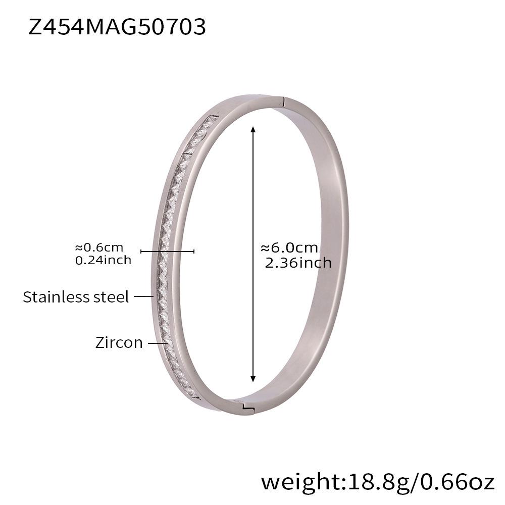 Qiong Yao 18K Gold-Plated Zircon Clasp Bracelet Set – Fashionable Stainless Steel Jewelry