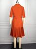 AOMEI Women Chic Blazer Dress Brick Red Lapel Neck Double Breasted Belted Waist Business Casual Office Dresses